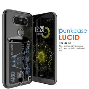 LG G5 Case, PUNKCASE® Black LUCID Series | Card Slot | PUNK SHIELD Screen Protector | Ultra Fit (Color in image: Silver)