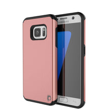 Load image into Gallery viewer, Galaxy s7 Case PunkCase Galactic Rose Gold Series Slim Armor Soft Cover Case w/ Tempered Glass (Color in image: rose gold)
