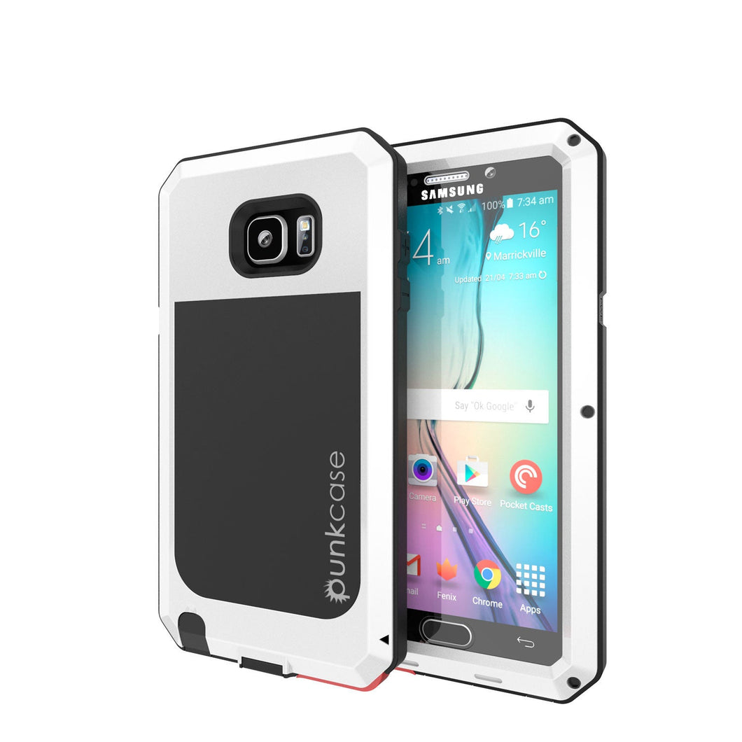S7 Case, Punkcase® METALLIC Series WHITE for Samsung Galaxy S7 W/ TEMPERED GLASS | Aluminum Frame (Color in image: White)