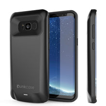 Load image into Gallery viewer, Galaxy S8 Battery Case, Punkcase 5000mAH Charger Case W/ Screen Protector | Integrated Kickstand &amp; USB Port | IntelSwitch [Black] (Color in image: Black)
