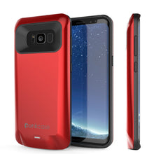 Charger l&#39;image dans la galerie, Galaxy S8 Battery Case, Punkcase 5000mAH Charger Case W/ Screen Protector | Integrated Kickstand &amp; USB Port | IntelSwitch [Red] (Color in image: Red)
