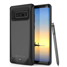 Load image into Gallery viewer, Galaxy Note 8 Battery Case, Punkcase 5000mAH Charger Case W/ Screen Protector | Integrated USB Port | IntelSwitch [Black] (Color in image: Black)
