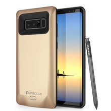 Load image into Gallery viewer, Galaxy Note 8 Battery Case, Punkcase 5000mAH Charger Case W/ Screen Protector | Integrated USB Port | IntelSwitch [Gold] (Color in image: Gold)
