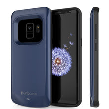 Charger l&#39;image dans la galerie, Galaxy S9 Battery Case, PunkJuice 5000mAH Fast Charging Power Bank W/ Screen Protector | Integrated USB Port | IntelSwitch | Slim, Secure and Reliable | Suitable for Samsung Galaxy S9 [Navy] (Color in image: Navy)
