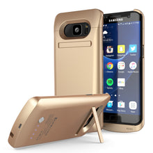 Charger l&#39;image dans la galerie, Galaxy S7 EDGE Battery Case, Punkcase 5200mAH Charger Case W/ Screen Protector | Integrated Kickstand &amp; USB Port | IntelSwitch [Gold] (Color in image: Gold)
