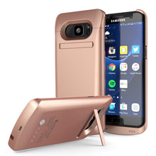 Charger l&#39;image dans la galerie, Galaxy S7 EDGE Battery Case, Punkcase 5200mAH Charger Case W/ Screen Protector | Integrated Kickstand &amp; USB Port | IntelSwitch [Rose Gold] (Color in image: Rose Gold)
