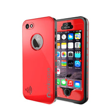 Load image into Gallery viewer, iPhone 5S/5 Waterproof Case, PunkCase StudStar Red Case Water/Shock/Dirt Proof | Lifetime Warranty (Color in image: red)
