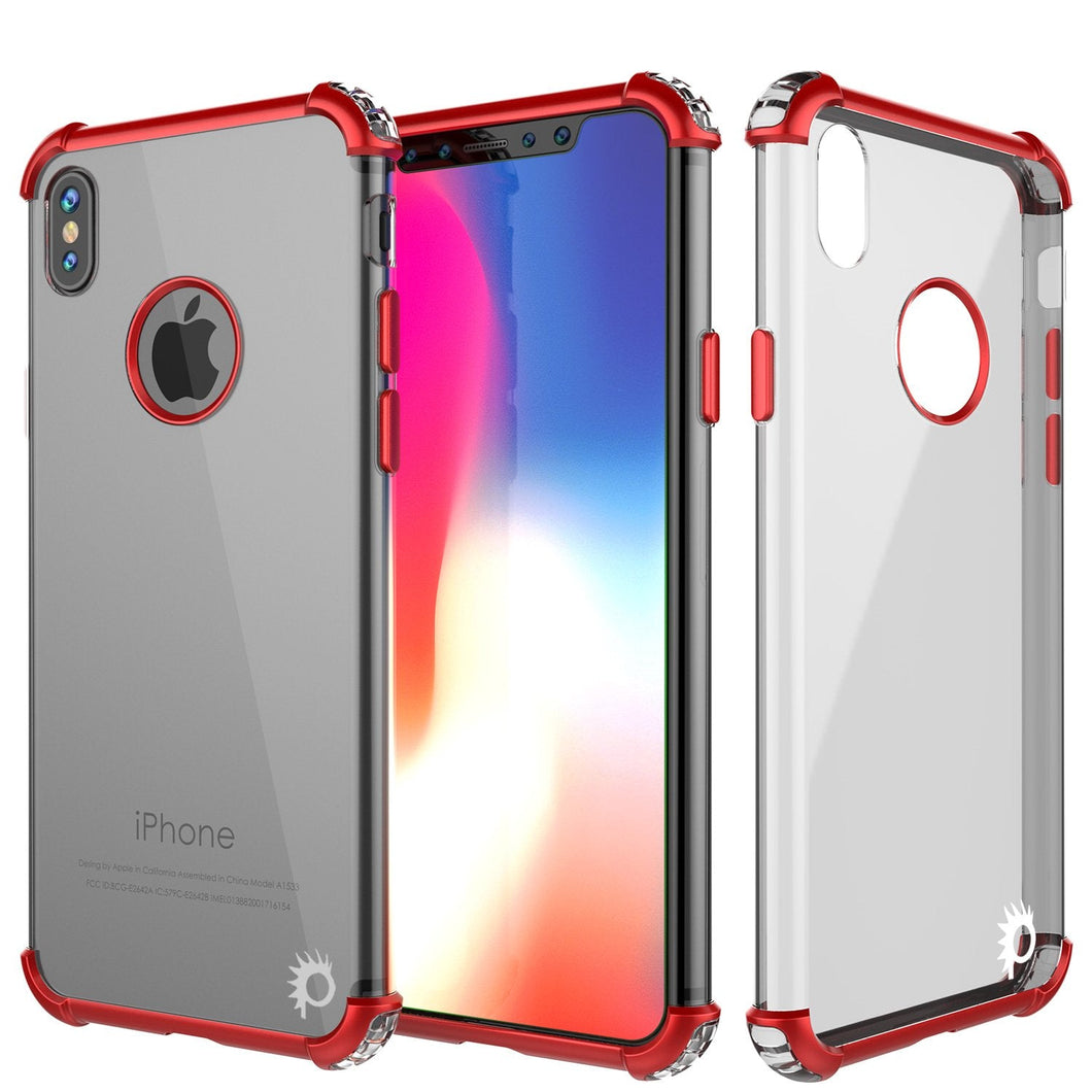 iPhone X Case, Punkcase [BLAZE SERIES] Protective Cover W/ PunkShield Screen Protector [Shockproof] [Slim Fit] for Apple iPhone 10 [Red] (Color in image: Red)