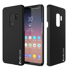 Charger l&#39;image dans la galerie, Galaxy S9 Plus Case, Punkcase CarbonShield, Heavy Duty &amp; Ultra Thin 2 Piece Dual Layer PU Leather Cover [shockproof][non slip] with PUNKSHIELD Screen Protector for Samsung S9 Plus [jet black] (Color in image: Black)
