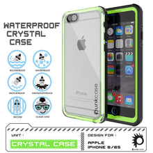 Charger l'image dans la galerie, iPhone 6+/6S+ Plus Waterproof Case, PUNKcase CRYSTAL Light Green  W/ Attached Screen Protector (Color in image: white)

