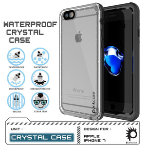 Apple iPhone SE (4.7") Waterproof Case, PUNKcase CRYSTAL Black W/ Attached Screen Protector  | Warranty (Color in image: White)