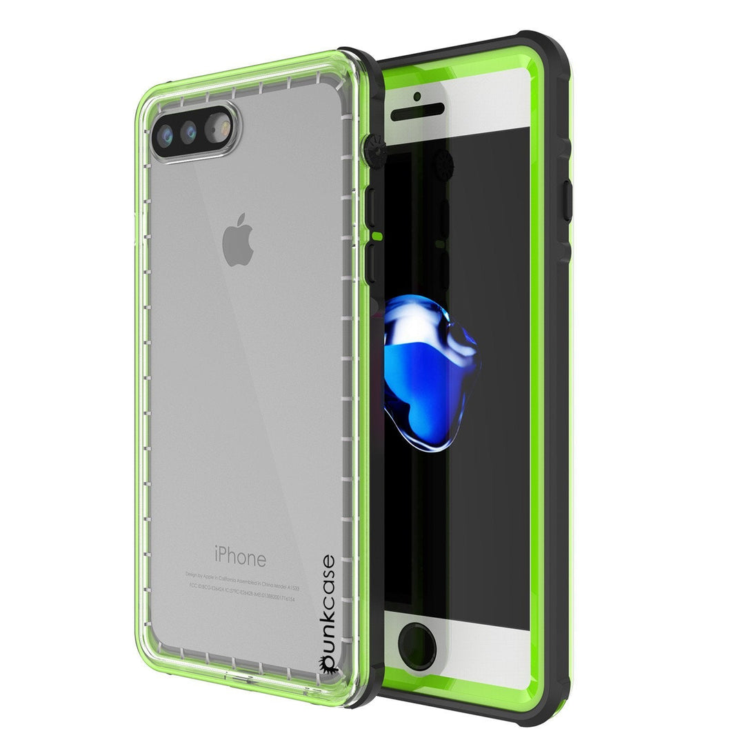 iPhone 8+ Plus Waterproof Case, PUNKcase CRYSTAL Light Green  W/ Attached Screen Protector  | Warranty (Color in image: light green)