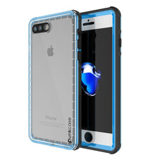 Load image into Gallery viewer, iPhone 8+ Plus Waterproof Case, PUNKcase CRYSTAL Light Blue  W/ Attached Screen Protector  | Warranty (Color in image: light blue)
