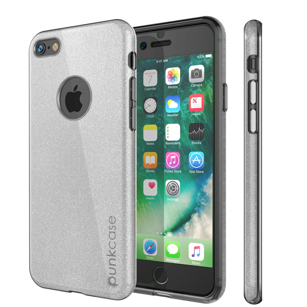 iPhone 8 Case, Punkcase Galactic 2.0 Series Ultra Slim Protective Armor TPU Cover [Silver] (Color in image: silver)