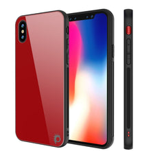 Load image into Gallery viewer, iPhone X Case, Punkcase GlassShield Ultra Thin Protective 9H Full Body Tempered Glass Cover W/ Drop Protection &amp; Non Slip Grip for Apple iPhone 10 [Red] (Color in image: Red)
