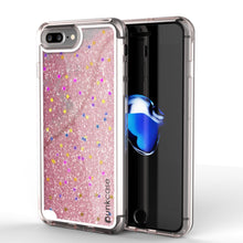 Load image into Gallery viewer, iPhone 8+ Plus Case, PunkCase LIQUID Rose Series, Protective Dual Layer Floating Glitter Cover (Color in image: rose)
