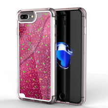 Load image into Gallery viewer, iPhone 8+ Plus Case, PunkCase LIQUID Pink Series, Protective Dual Layer Floating Glitter Cover (Color in image: pink)
