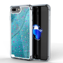 Load image into Gallery viewer, iPhone 8+ Plus Case, PunkCase LIQUID Teal Series, Protective Dual Layer Floating Glitter Cover (Color in image: teal)
