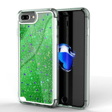 Load image into Gallery viewer, iPhone 8+ Plus Case, PunkCase LIQUID Green Series, Protective Dual Layer Floating Glitter Cover (Color in image: green)
