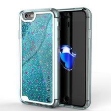 Charger l&#39;image dans la galerie, iPhone SE (4.7&quot;) Case, PunkCase LIQUID Teal Series, Protective Dual Layer Floating Glitter Cover (Color in image: teal)
