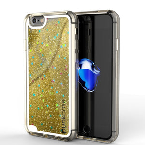 iPhone SE (4.7") Case, PunkCase LIQUID Gold Series, Protective Dual Layer Floating Glitter Cover (Color in image: gold)