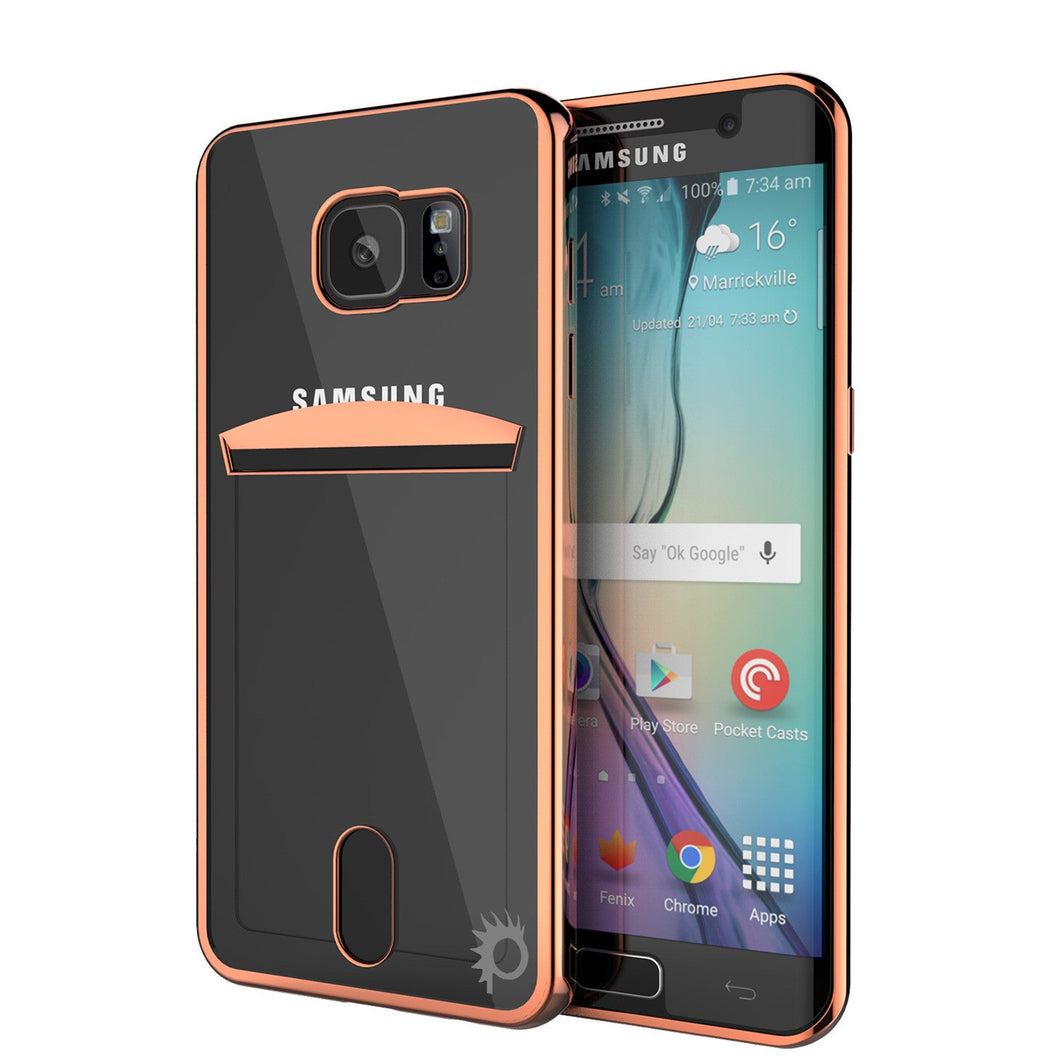 Galaxy S6 EDGE+ Plus Case, PUNKCASE® LUCID Rose Gold Series | Card Slot | SHIELD Screen Protector (Color in image: Rose Gold)