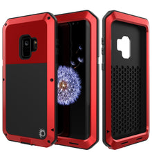 Charger l&#39;image dans la galerie, Galaxy S9 Metal Case, Heavy Duty Military Grade Rugged Armor Cover [shock proof] Hybrid Full Body Hard Aluminum &amp; TPU Design [non slip] W/ Prime Drop Protection for Samsung Galaxy S9 [Red] (Color in image: Red)
