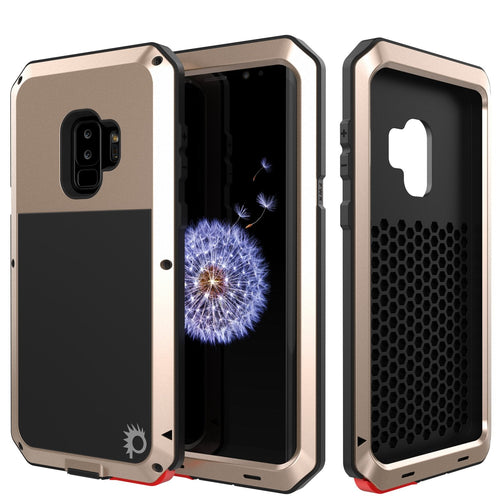 Galaxy S9 Plus Metal Case, Heavy Duty Military Grade Rugged Armor Cover [shock proof] Hybrid Full Body Hard Aluminum & TPU Design [non slip] W/ Prime Drop Protection for Samsung Galaxy S9 Plus [Gold] (Color in image: Gold)