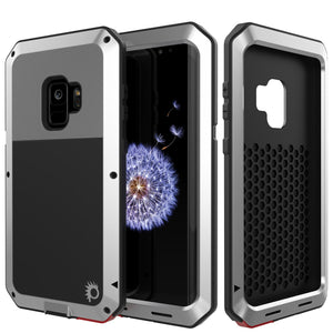 Galaxy S9 Metal Case, Heavy Duty Military Grade Rugged Armor Cover [shock proof] Hybrid Full Body Hard Aluminum & TPU Design [non slip] W/ Prime Drop Protection for Samsung Galaxy S9 [Silver] (Color in image: Silver)