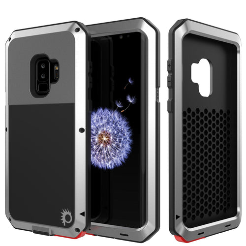 Galaxy S9 Plus Metal Case, Heavy Duty Military Grade Rugged Armor Cover [shock proof] Hybrid Full Body Hard Aluminum & TPU Design [non slip] W/ Prime Drop Protection for Samsung Galaxy S9 Plus [Silver] (Color in image: Silver)