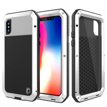 Load image into Gallery viewer, iPhone X Metal Case, Heavy Duty Military Grade Rugged White Armor Cover [shock proof] Hybrid Full Body Hard Aluminum &amp; TPU Design (Color in image: White)
