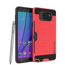Charger l&#39;image dans la galerie, Galaxy Note 5 Case PunkCase SLOT Red Series Slim Armor Soft Cover Case w/ Tempered Glass (Color in image: red)
