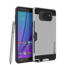 Charger l&#39;image dans la galerie, Galaxy Note 5 Case PunkCase SLOT Silver Series Slim Armor Soft Cover Case w/ Tempered Glass (Color in image: Silver)
