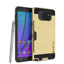 Charger l&#39;image dans la galerie, Galaxy Note 5 Case PunkCase SLOT Gold Series Slim Armor Soft Cover Case w/ Tempered Glass (Color in image: Gold)
