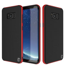 Load image into Gallery viewer, Galaxy S8 Case, PunkCase [Stealth Series] Hybrid 3-Piece Shockproof Dual Layer Cover [Non-Slip] [Soft TPU + PC Bumper] with PUNKSHIELD Screen Protector for Samsung S8 Edge [Red] (Color in image: Red)
