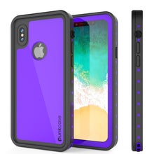 Load image into Gallery viewer, iPhone X Waterproof IP68 Case, Punkcase [Purple] [StudStar Series] [Slim Fit] [Dirtproof] (Color in image: Clear.)
