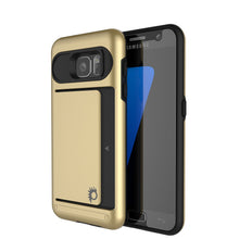 Load image into Gallery viewer, Galaxy S7 EDGE Case PunkCase CLUTCH Gold Series Slim Armor Soft Cover Case w/ Screen Protector (Color in image: Gold)
