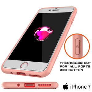 iPhone SE (4.7") Case [MASK Series] [PINK] Full Body Hybrid Dual Layer TPU Cover W/ protective Tempered Glass Screen Protector (Color in image: red)