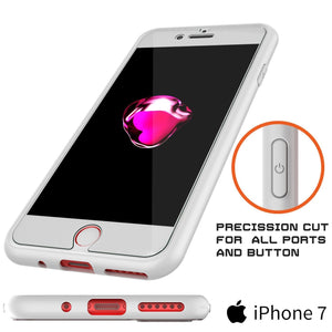 iPhone SE (4.7") Case [MASK Series] [WHITE] Full Body Hybrid Dual Layer TPU Cover W/ protective Tempered Glass Screen Protector (Color in image: red)