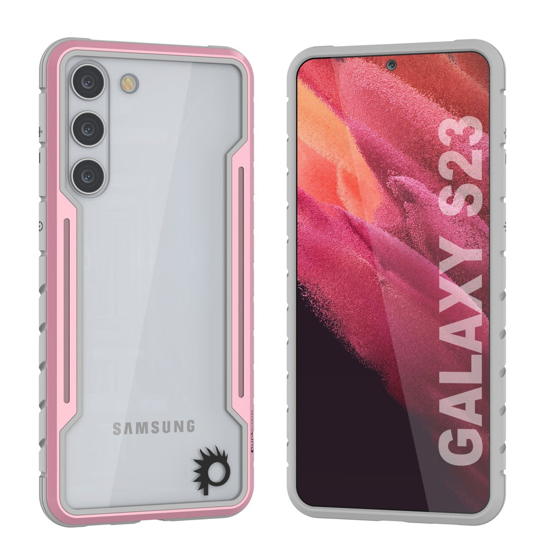Punkcase Coque de protection Stealth Armor S23 de qualité militaire, avec plusieurs canapés [Rose doré]