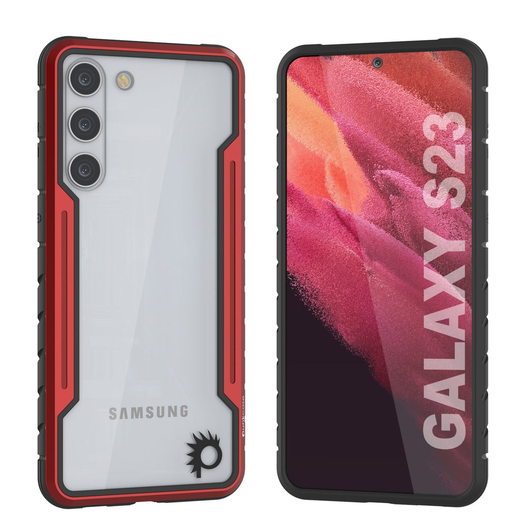 Coque Punkcase S23 Armor Stealth, protection militaire de grade supérieur, revêtement multicouche [Rouge]