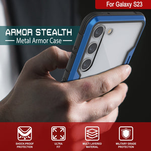 Coque de protection Punkcase S23 Armor Stealth, de qualité militaire, avec plusieurs couches [Bleu marine]