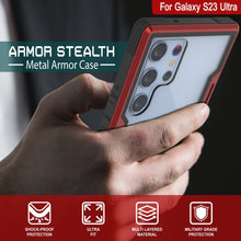 Charger l'image dans la galerie, Punkcase S23 Ultra Armor Stealth Étui de protection militaire de qualité supérieure à plusieurs couches [rouge]
