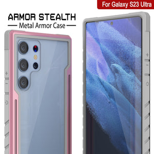 Coque de protection militaire Punkcase S23 Ultra Armor Stealth, couverture multicouche [rose doré]