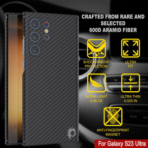 Coque en fibre de carbone Punkcase S23 Ultra [série AramidShield] ultra fine et légère en Kevlar