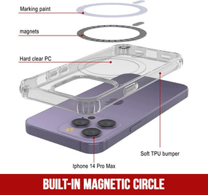 Coque de chargement sans fil magnétique Punkcase pour iPhone 14 Pro Max [Série ClearMag]