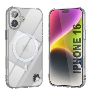 Étui de chargement magnétique sans fil Punkcase pour iPhone 16 [Série ClearMag] [Transparent]