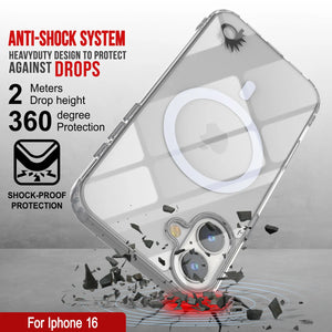 Étui de chargement magnétique sans fil Punkcase pour iPhone 16 [Série ClearMag] [Transparent]