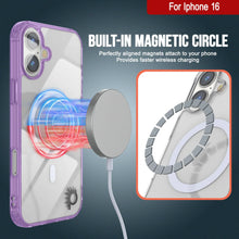 Charger l&#39;image dans la galerie, Étui de chargement magnétique sans fil Punkcase pour iPhone 16 [Série ClearMag] [Violet]
