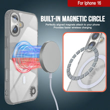 Charger l&#39;image dans la galerie, Étui de chargement magnétique sans fil Punkcase pour iPhone 16 [Série ClearMag] [Argent]
